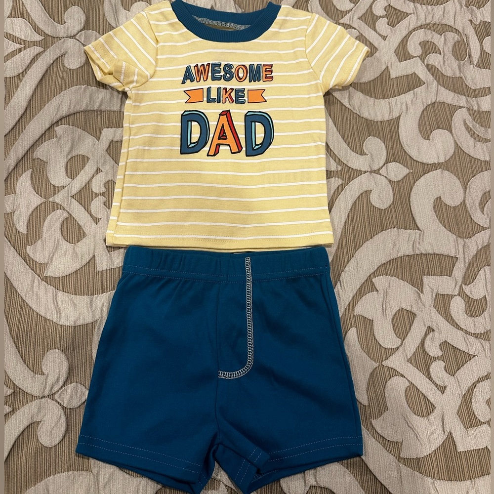Millie & Myles “Awesome Like Dad” Baby Boys Two Piece Set